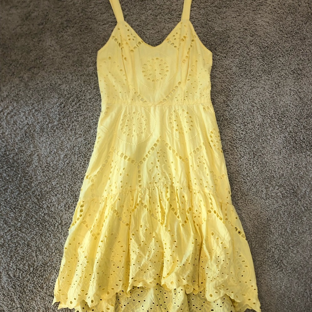 Gorgeous Yellow Midi Lace Dress- Size Medium. Worn Once!